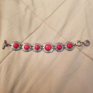 Red and silver bracelet